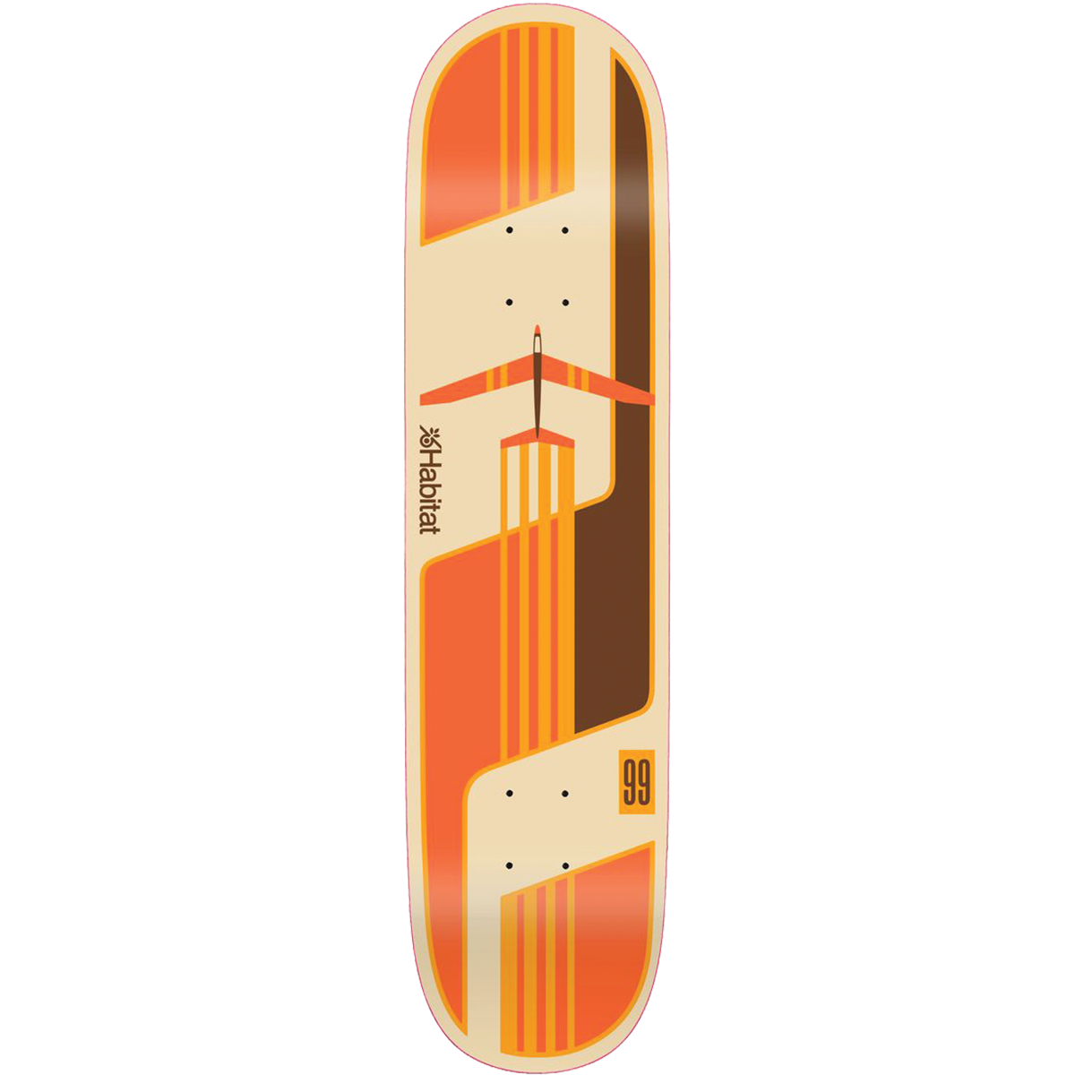 HABITAT TEAM GLIDER ORANGE TWIN TAIL DECK 8.37