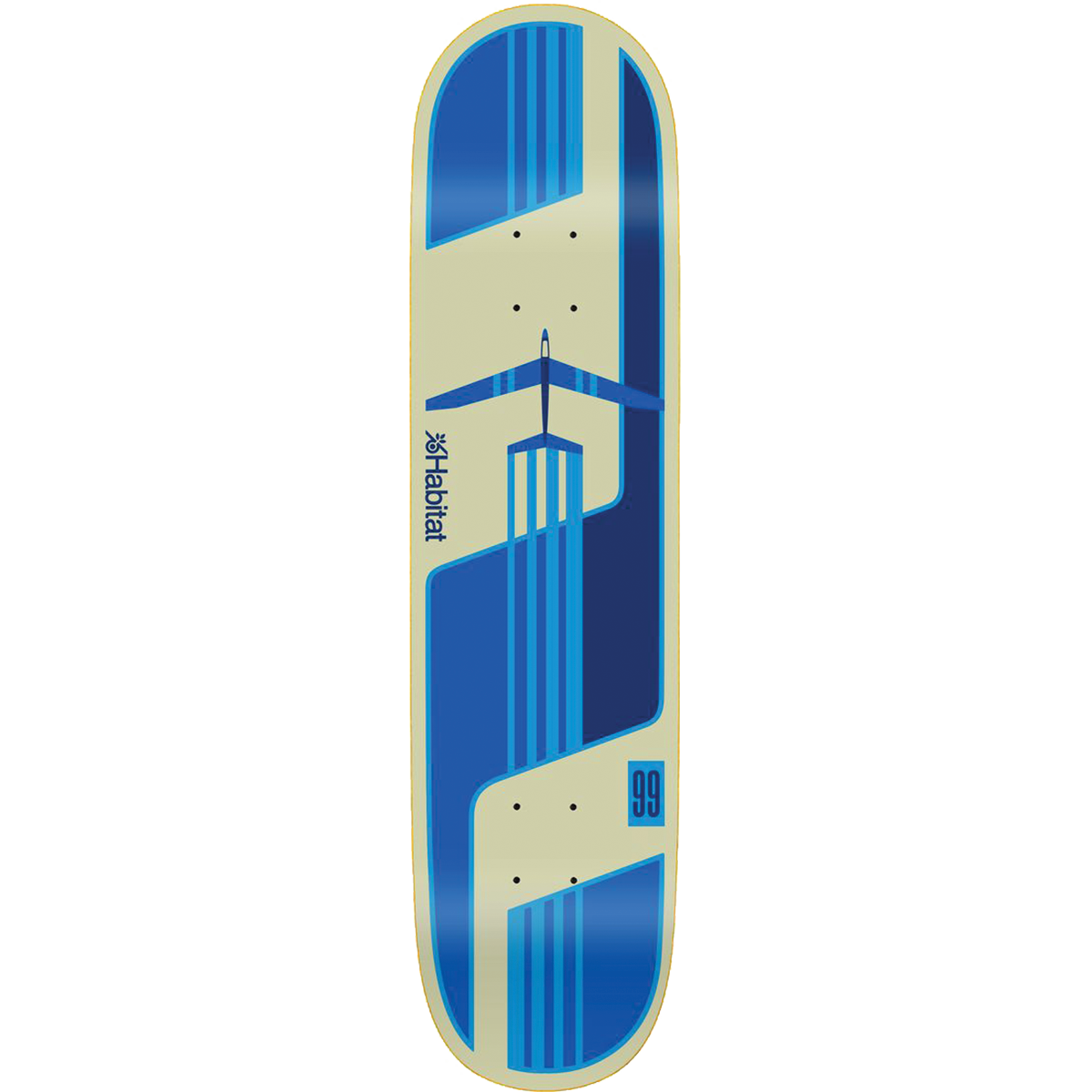 HABITAT TEAM GLIDER BLUE TWIN TAIL DECK 8.50