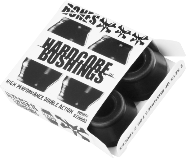 BONES HARDCORE 4PC HARD BLACK/BLACK BUSHINGS