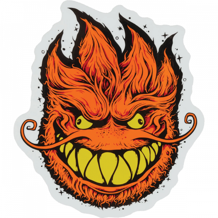 SPITFIRE GRIMPLEHEAD LG DECAL ORG/YEL