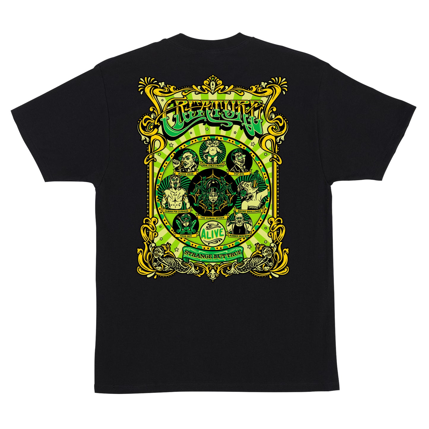 Creature Sideshow Mens T-Shirt Black