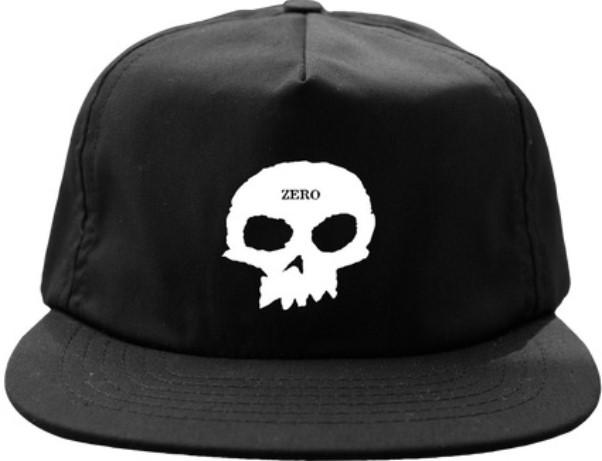 ZERO SINGLE SKULL SNAPBACK HAT BLACK