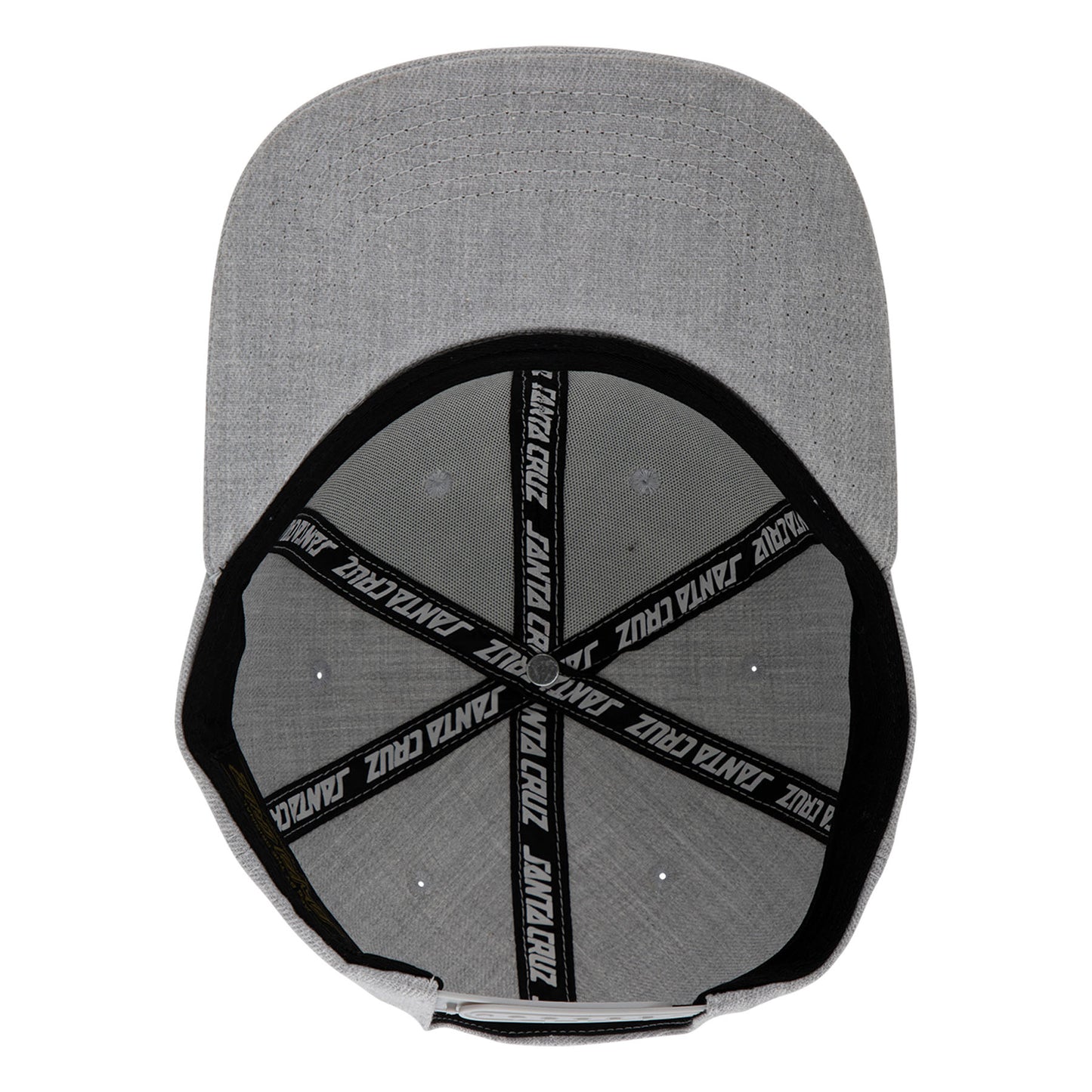 Santa Cruz Label Snapback Structured Hat Grey w/ White