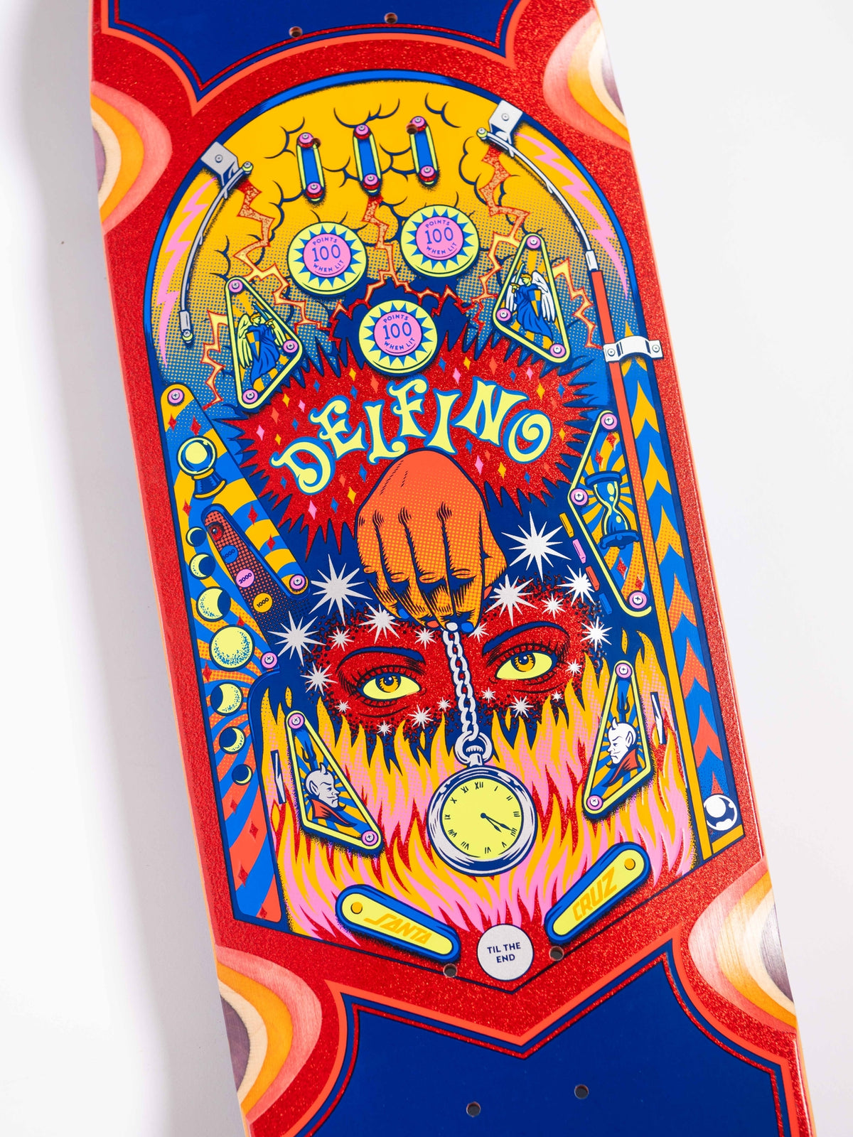 Santa Cruz Delfino Pinball Pro Shaped Skateboard Deck 9.14in x 31.50in