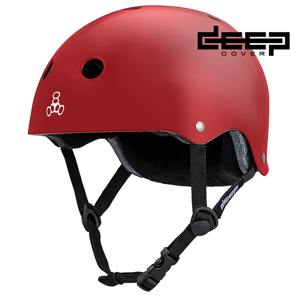 TRIPLE 8 DEEP COVER HELMET - RED GLOSSY