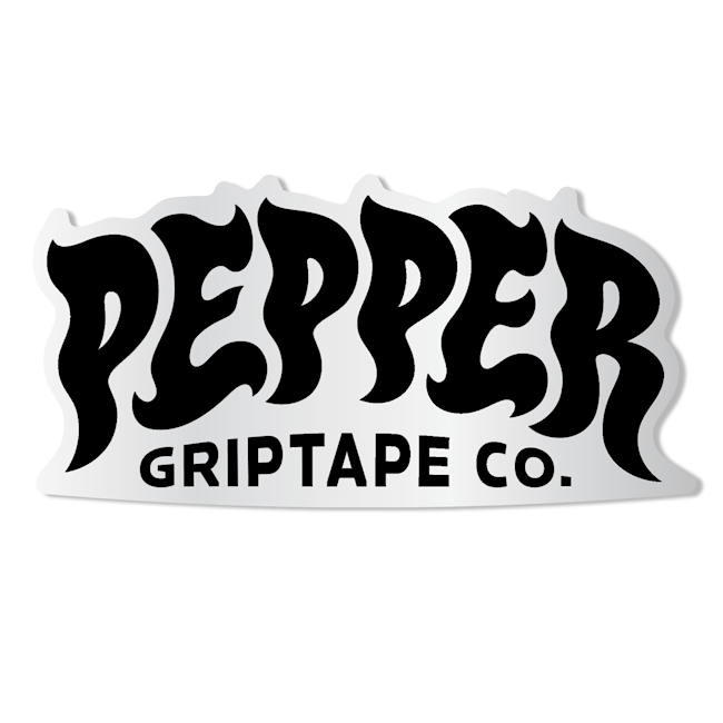 Pepper 5" Black Logo w/ Clear Backing Sticker