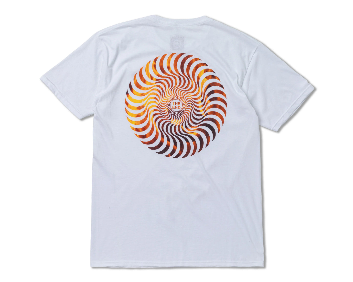 SPITFIRE FLAMED FILL SWIRL TEE WHITE w/ MULTICOLOR PRINTS