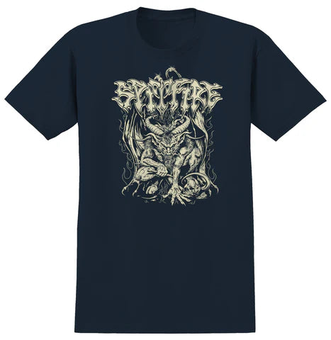 SPITFIRE DEMON REDUX TEE NAVY w/ OFF-WHITE PRINT