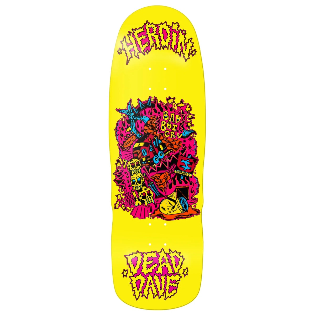 HEROIN DEAD DAVE TRAINLINES SHAPED DECK 10.125
