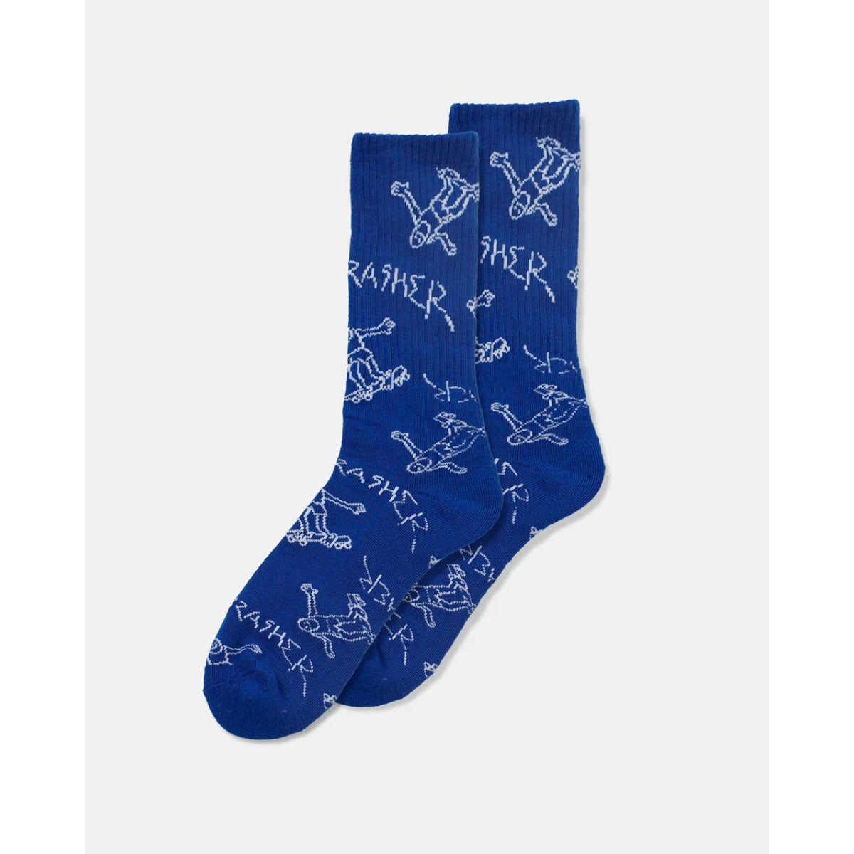 THRASHER GONZ CREW SOCKS - BLUE/WHITE