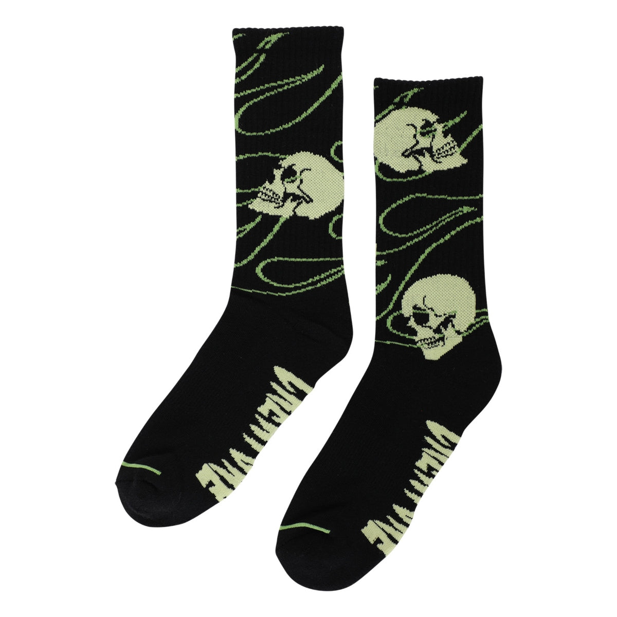 Creature Spiral Skull Socks Mens Black
