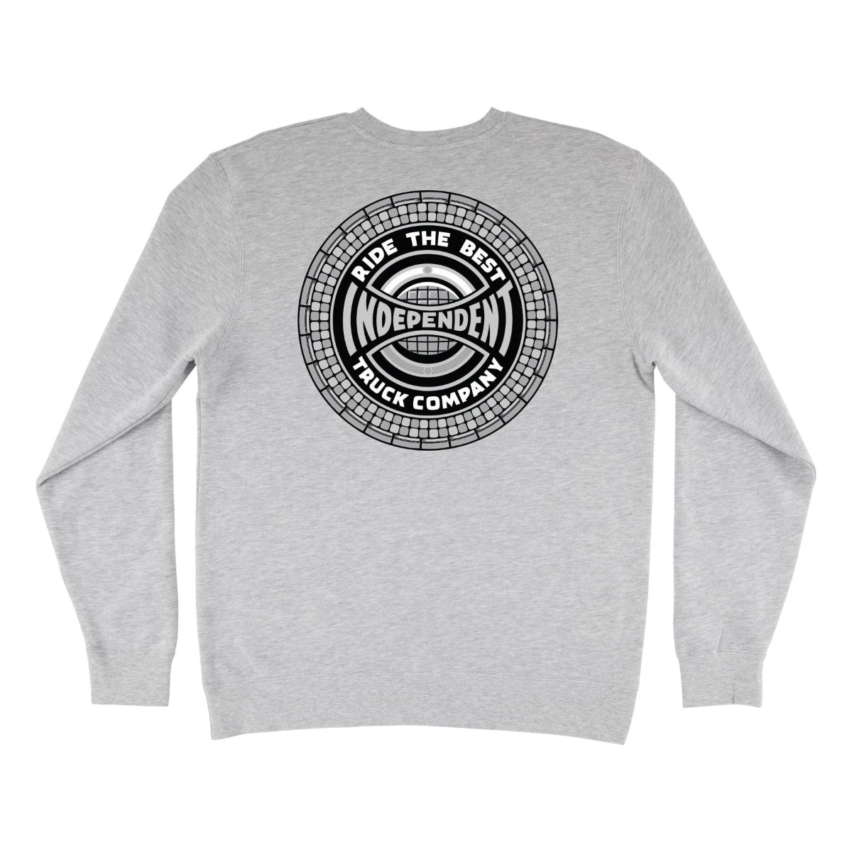Independent Tile Span Embroidered Crew Sweatshirt Mens Grey Heather