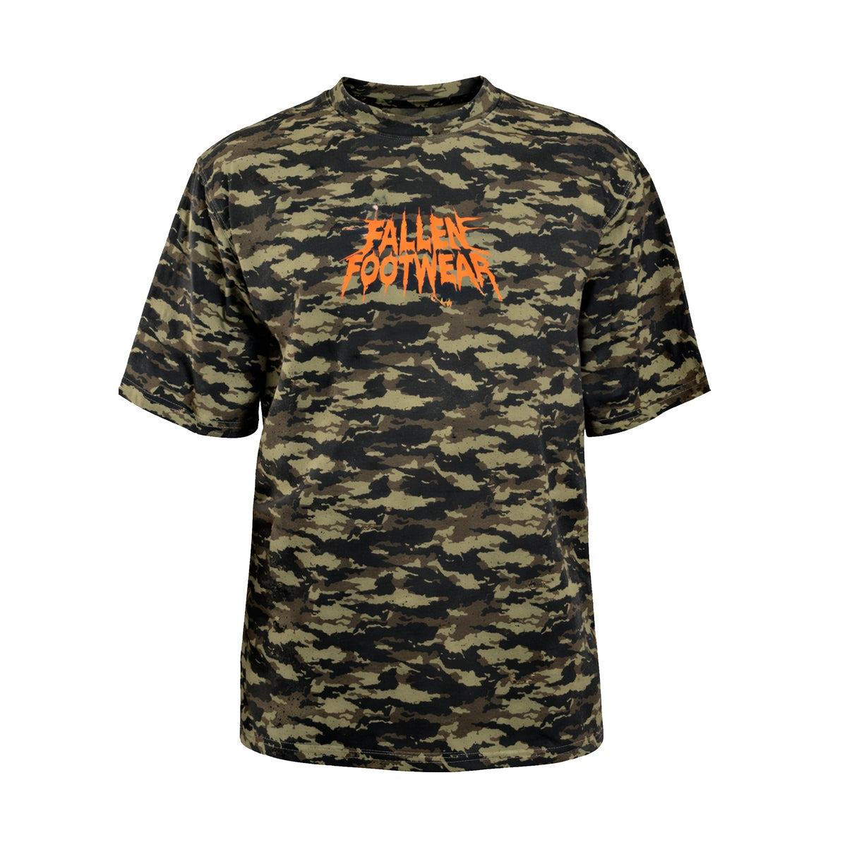 Fallen Distortion Tee | Camo/ Orange