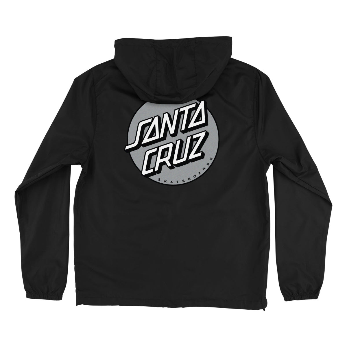 Santa Cruz Cruz Hooded Windbreaker Jacket Mens Black/Silver
