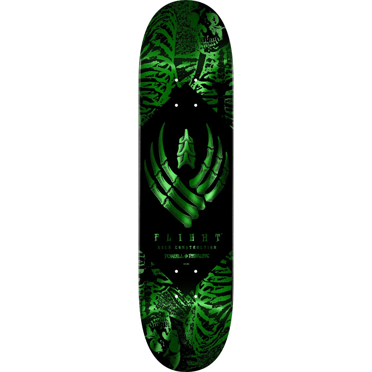 POWELL TEAM SKELETON GREEN FOIL FLIGHT DECK 8.50