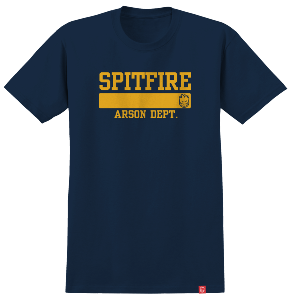 SPITFIRE ARSON DEPT. TEE NAVY w/ GOLD PRINT