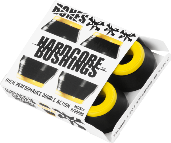 BONES HARDCORE 4PC MED BLACK/YELLOW BUSHINGS