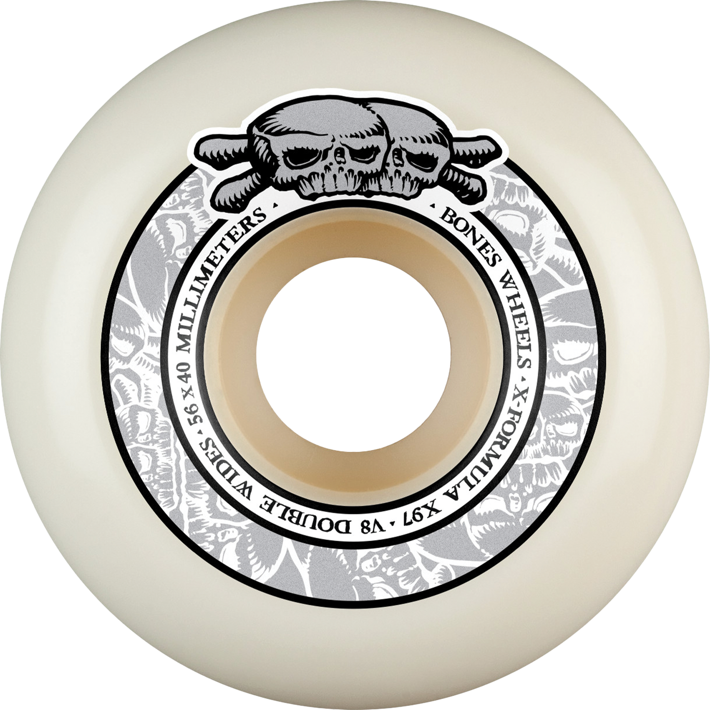 BONES XF X97 V8 SKULLS 56X40MM WHT/GREY