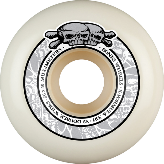 BONES XF X97 V8 SKULLS 56X40MM WHT/GREY