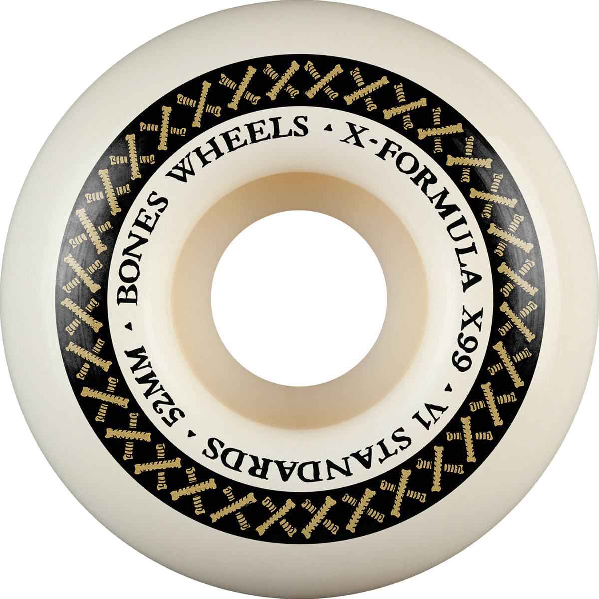 BONES XF X99 V1 STD 52MM 99A BONE CROSS WHT/GOLD