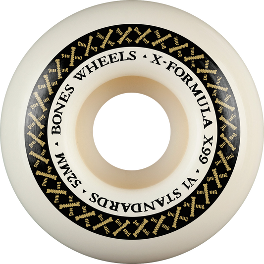 BONES XF X99 V1 STD 52MM 99A BONE CROSS WHT/GOLD