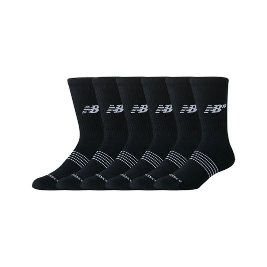 New Balance Numeric Active Numeric Crew Socks 6 Pack - Black