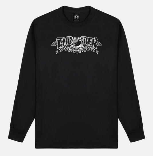 THRASHER X ANTI-HERO MAG BANNER BLACK LS