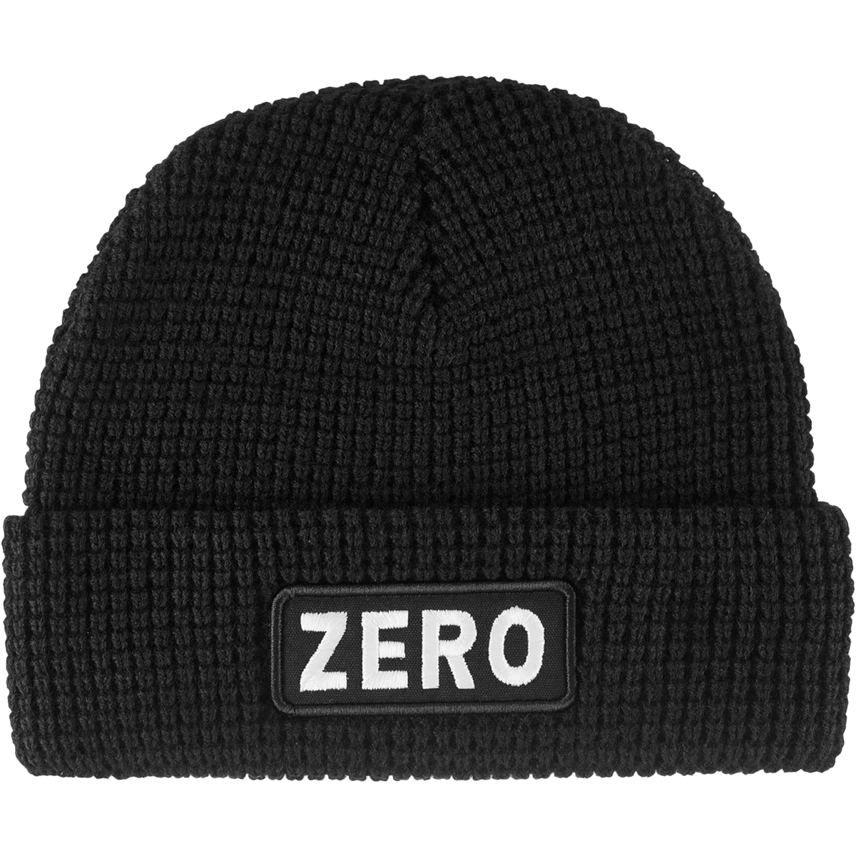 ZERO ARMY PATCH WAFFLE-KNIT BEANIE BLACK