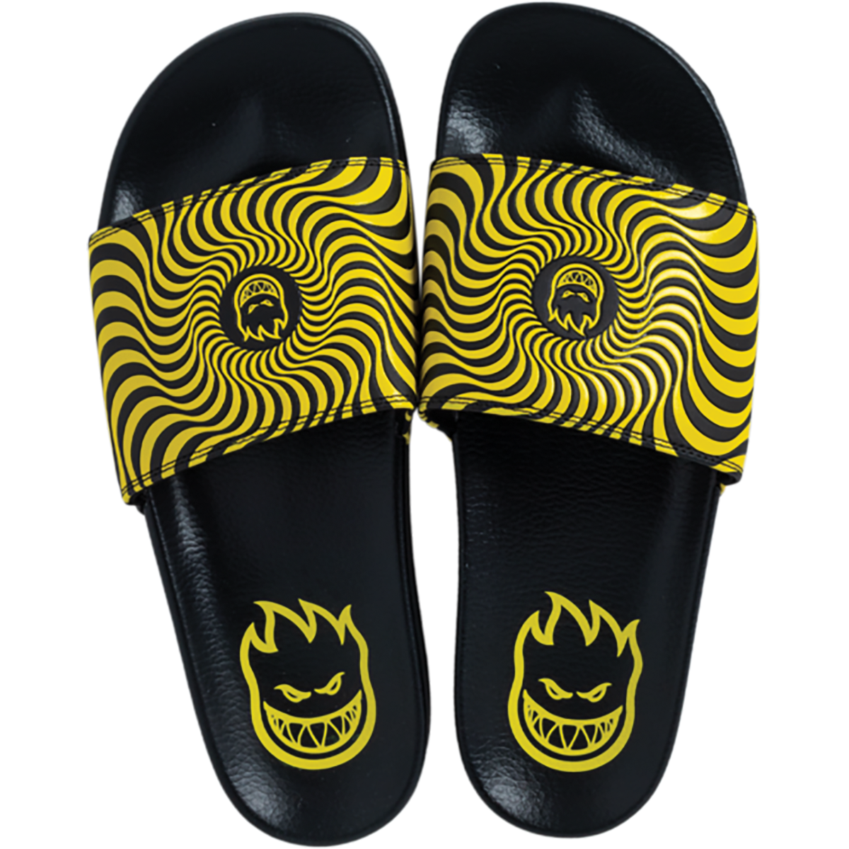 SPITFIRE BIGHEAD SWIRL SLIDE SANDAL BLK/YEL