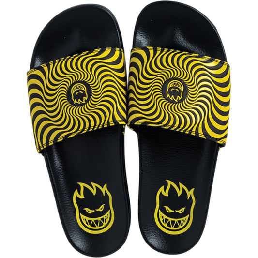 SPITFIRE BIGHEAD SWIRL SLIDE SANDAL BLK/YEL