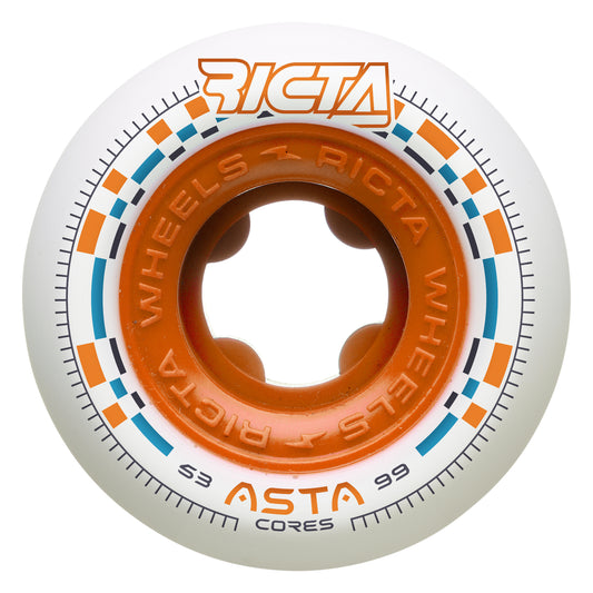Ricta 53mm Asta Cores White Round 99a Skateboard Wheels