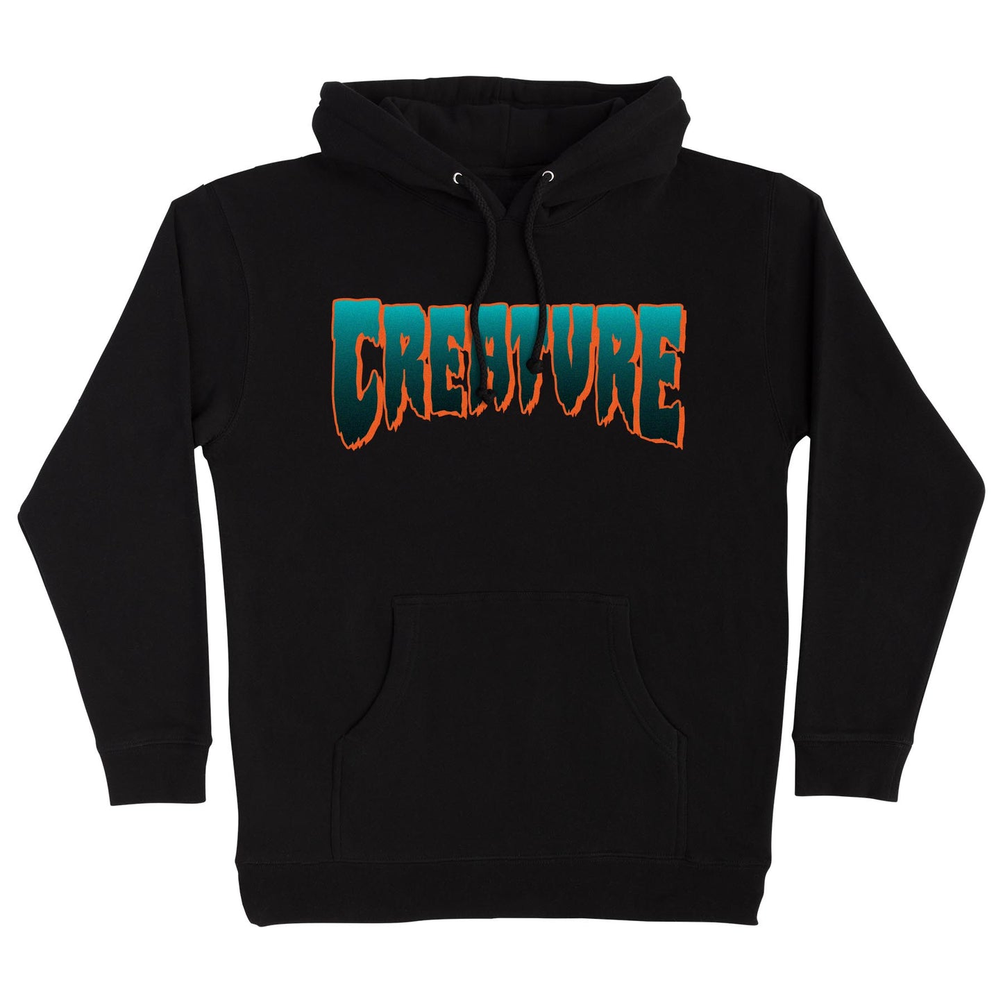 Creature Logo P/O Hooded Heavyweight Sweatshirt Mens Black/Teal