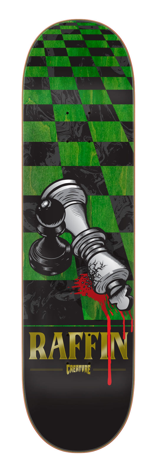 Creature Raffin Checkmate Pro Skateboard Deck 8.25in x 32.04