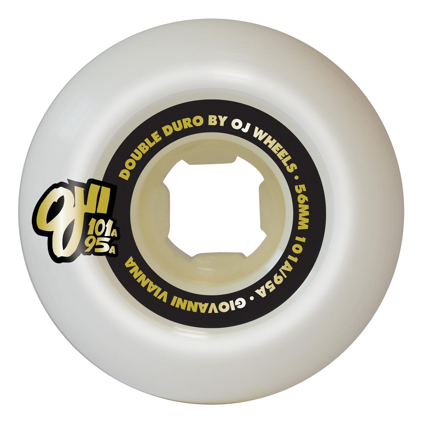 OJ Skateboard Wheels 56mm Giovanni Vianna High Roller Double Duro White Mini Combo 101a/95a