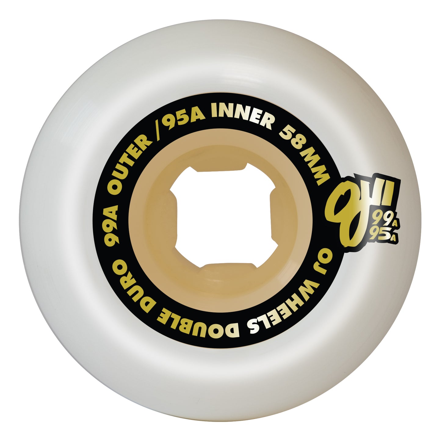 OJ Wheels 58mm Double Duro White Gum Mini Combo 99a/95a