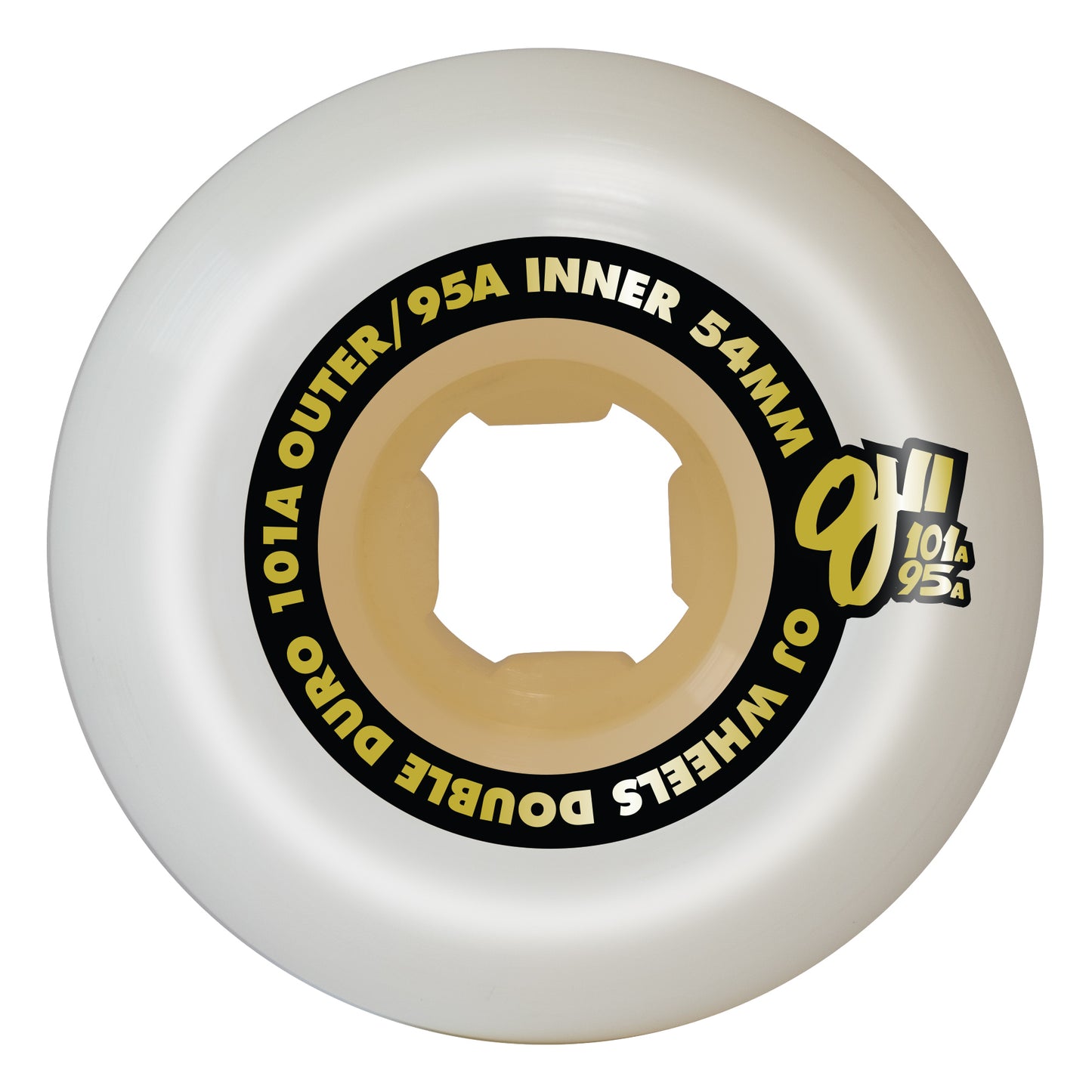 OJ Skateboard Wheels 54mm Double Duro White Gum Mini Combo 101a/95a