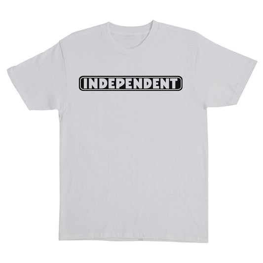 Independent Bar Logo S/S Heavyweight T-Shirt Mens Ash White