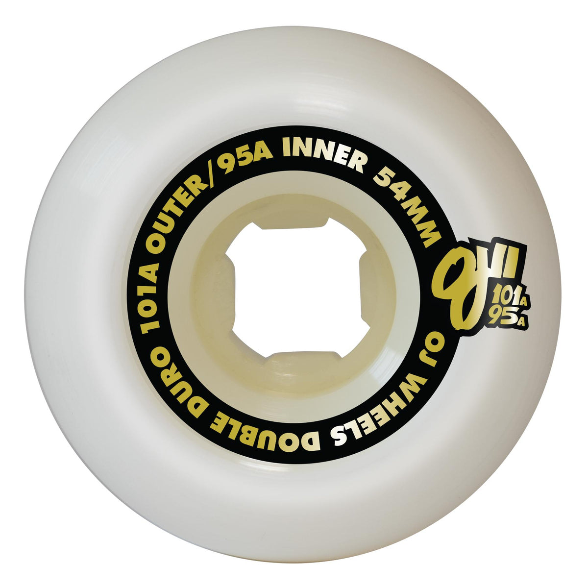 OJ Wheels 54mm Double Duro White Hardline 101a/95a