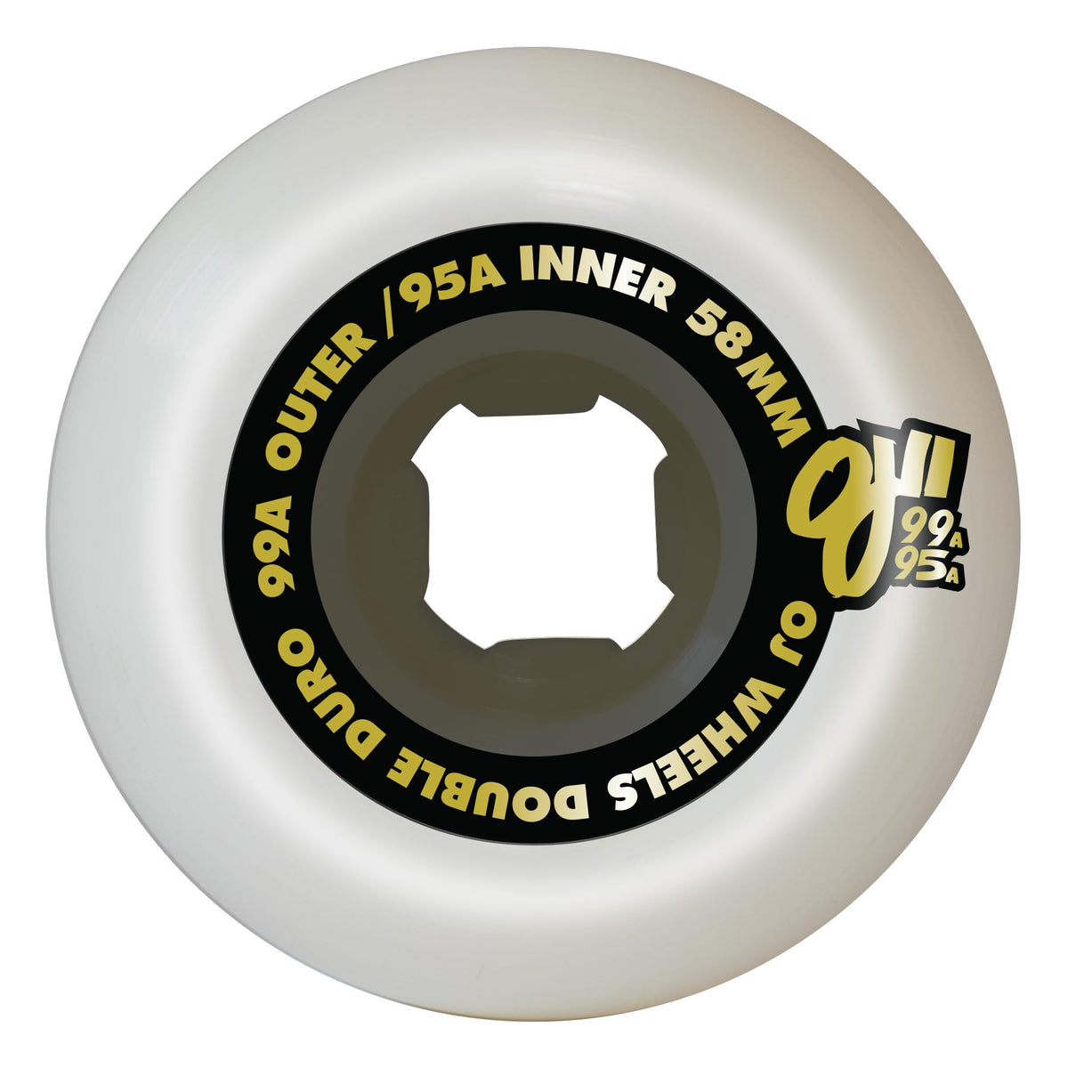 OJ Wheels 58mm Double Duro White Black Mini Combo 99a/95a