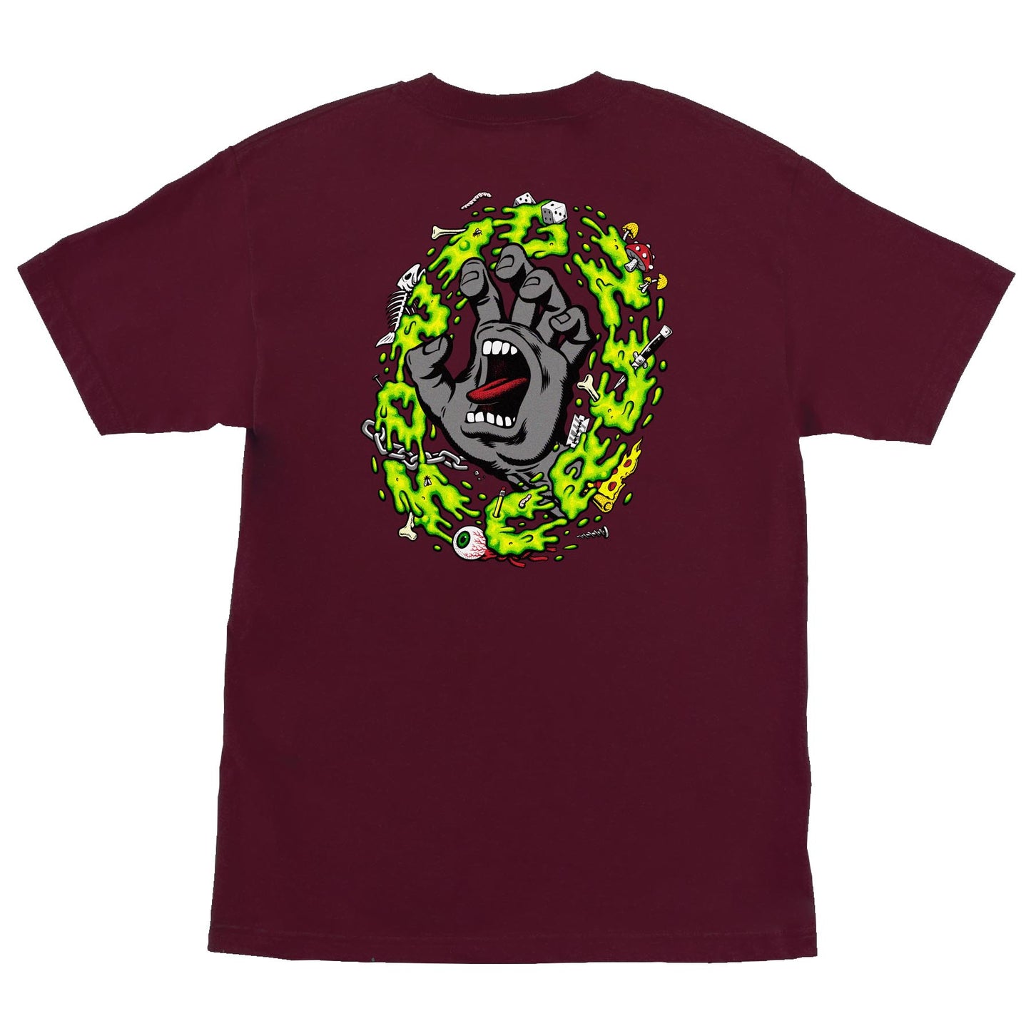 Santa Cruz Slime Scream S/S Heavyweight T-Shirt Mens Maroon
