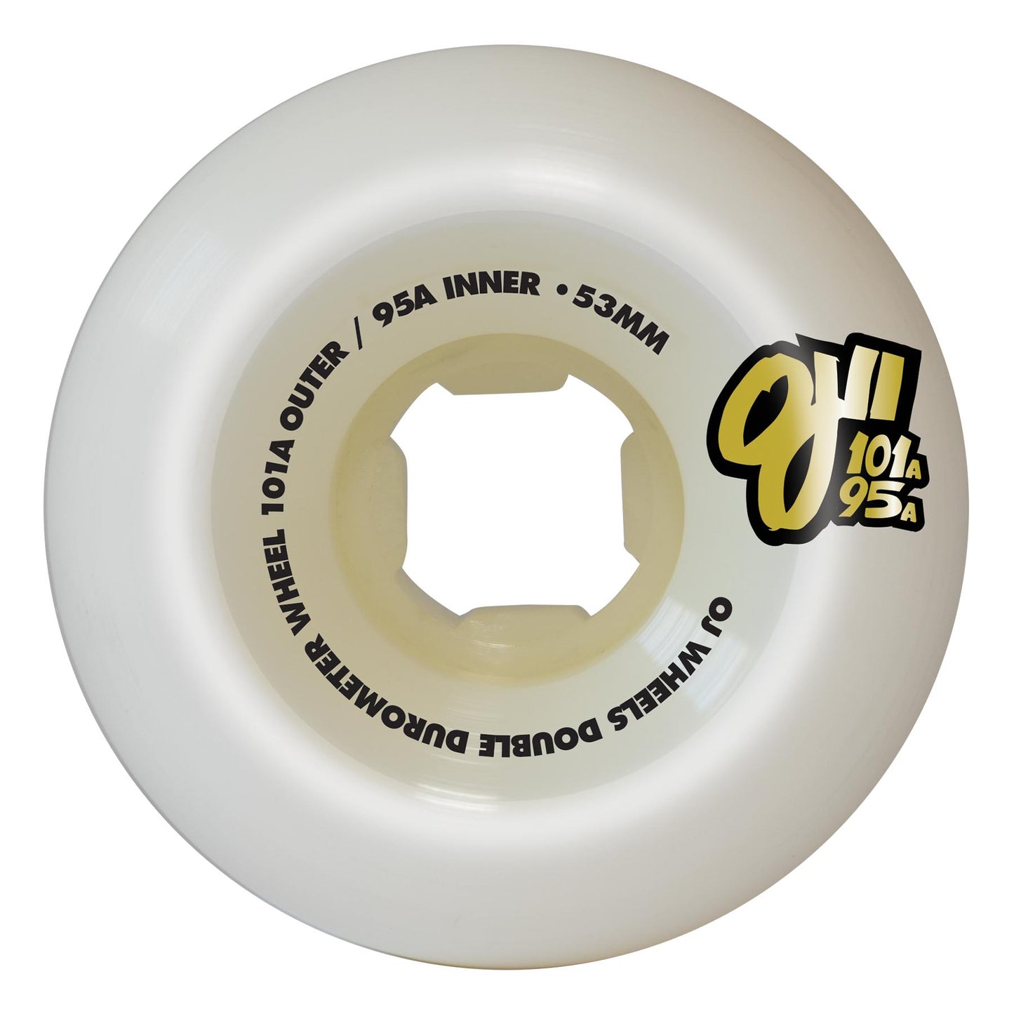 Oj Skateboard Wheel Double Duro White Mini Combo 101a/95a