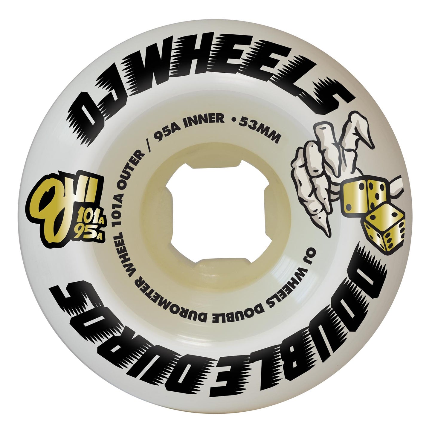 Oj Skateboard Wheel Double Duro White Mini Combo 101a/95a