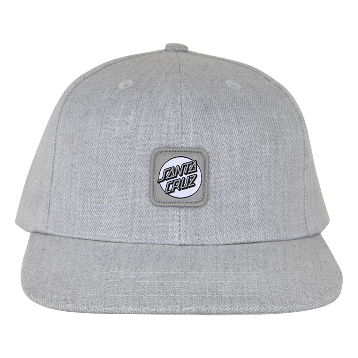 Santa Cruz Label Snapback Structured Hat Grey w/ White