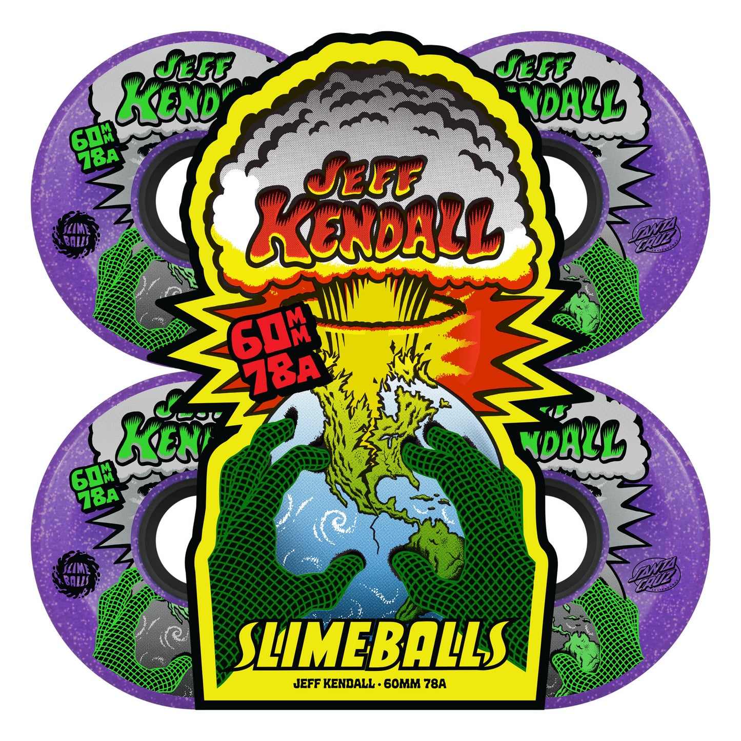 Slime Balls Wheels 60mm Kendall End of the World Reissue OG Slime Purple 78a