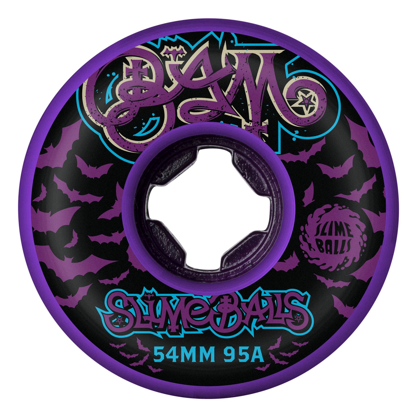 Slime Balls Wheels 54mm Bam Margera Guest Purple Hardline 95a