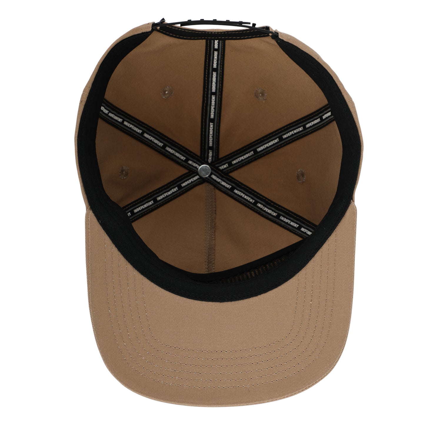 Independent Bar Logo Snapback Unstructured Hat Khaki