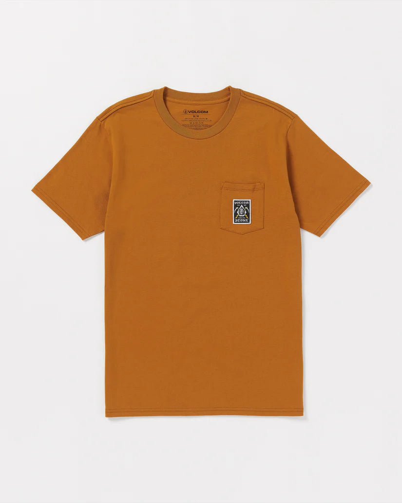Volcom Pocket Label Short Sleeve Tee Chestnut Brown