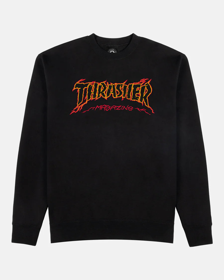 Thrasher Cracked by Exteenager Crewneck Black