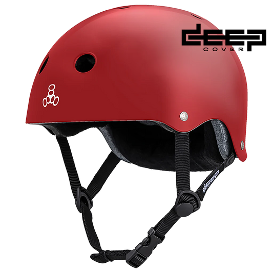 TRIPLE 8 DEEP COVER HELMET - RED GLOSSY