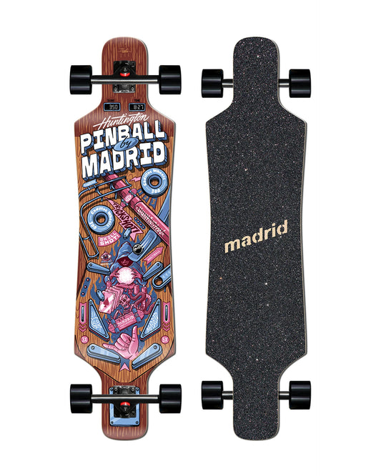 MADRID PINBALL WIZARD TOP MOUNT LONGBOARD COMPLETE 9.25 X 39.00
